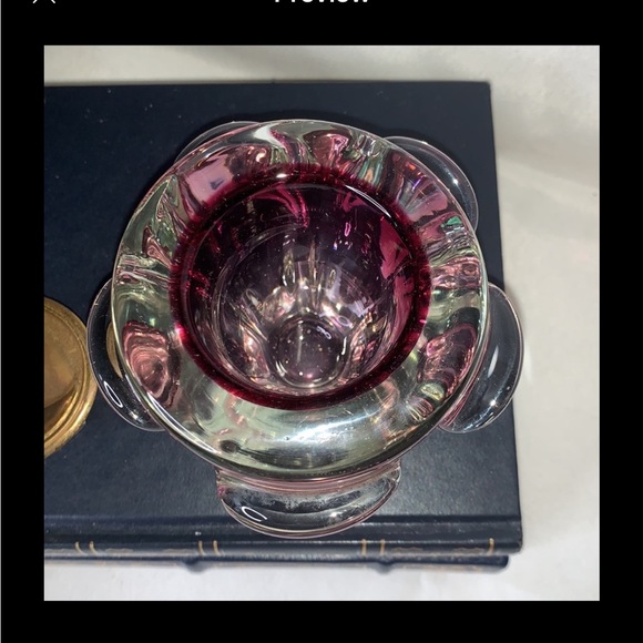 Vintage 1960’s hand blown amethyst & clear art glass cigarette starter - Picture 13 of 15